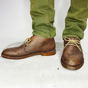 BARNEYS NEW YORK CO-OP Natural Leather Mesh Boots